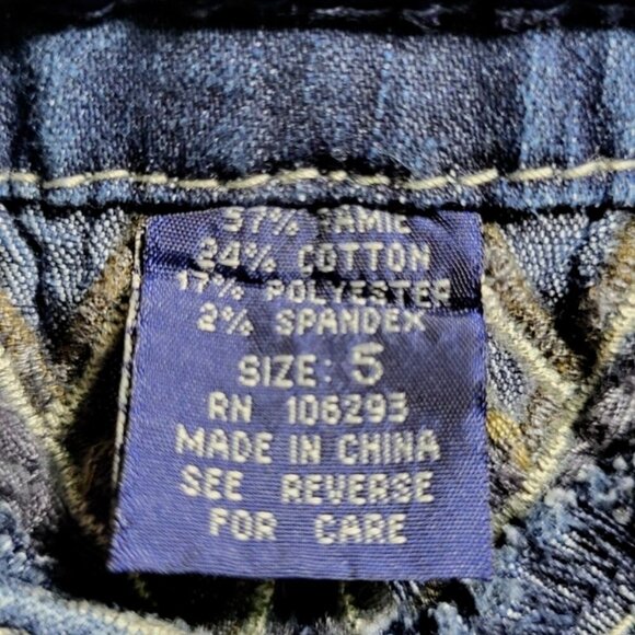 Angels Women's Jeans Size 5 Decorative Stitching Crystal Studs Low Rise - Picture 13 of 13